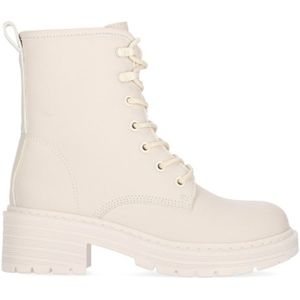 Chika10voor vrouwen. DALLAS 01 Enkellaarsjes Dallas 01 Beige (41), 3 tot 5 cm, Veters, Casual, Imitatieleer