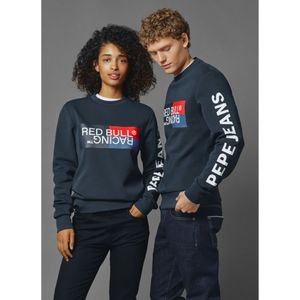 Red Bull Racing x Pepe Jeansunisex. RU580007 Colour Block Graphic Crew Sweatshirt wit (L), Casual, Katoen, Lange mouwen