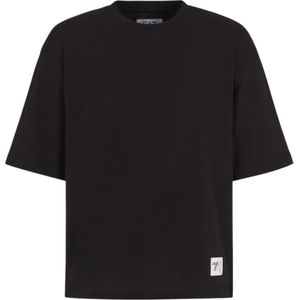 EA7unisex. 7X000036_AF13243 Relaxed zwart T-shirt (3XL), Casual, Katoen, Korte mouwen