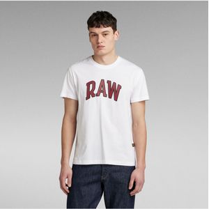 G-Starvoor mannen. D25017-336-1822 Puff Raw T-shirt blauw (XXL), Casual, Korte mouwen, Biologisch katoen, Duurzaam