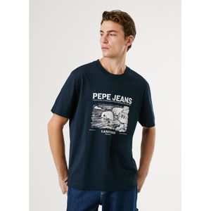 Pepe Jeans - PM5010087 Thomas - T-shirt - Marineblauw - Katoen - Korte Mouwen