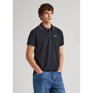 Pepe Jeansvoor mannen. PM542101 Hans polo zwart (M), Casual, Katoen, Korte mouwen, Duurzaam