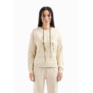 Armani Exchangevoor vrouwen. 8NYM07YJ68Z1787 Off-white sweatshirt (XS), Wit, Beige, Casual, Katoen, Lange mouwen