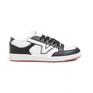 Vansunisex. VN000D1JYB21 Hylane leren sportschoenen wit, zwart (42), Plat, Voor, Veters, Casual