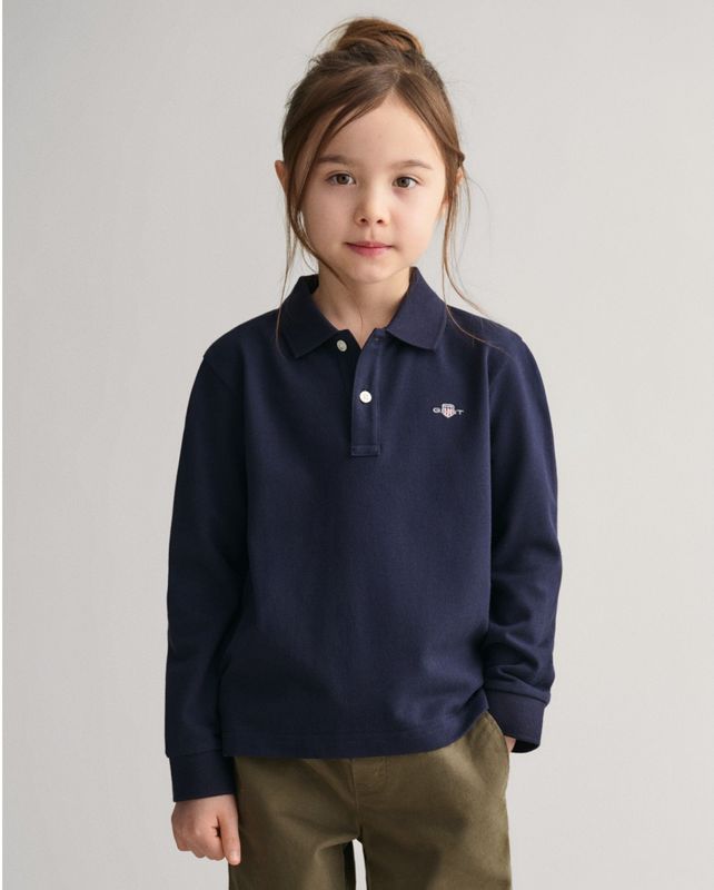 Gant - 802550 Shield - Piqué Polo - Wit - Lange Mouwen - Unisex - Katoen