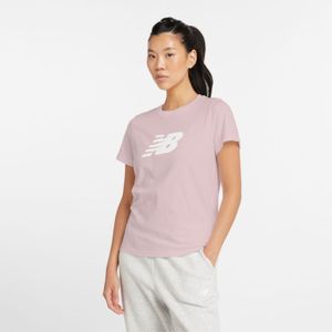 New Balancevoor vrouwen. WT43582 Logo T-shirt roze (M), Casual, Katoen, Korte mouwen