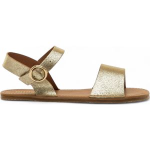 Mustangvoor vrouwen. 55904 Golden Free Lara Leren Sandalen (36), Leer, Goudkleurig, Plat, Gesp, Casual
