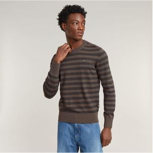 G-STAR Stripe R Knit Sweater voor heren, Meerkleurig (Gs Grey/Asfalt Stripe D25155-d840-g740), XXL