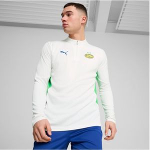 Pumavoor mannen. 77693813 PSV Training T-shirt 1/4 Zip wit (L), Sportief, Meerdere sporten, Lange mouwen, Gerecycled polyester, Duurzaam