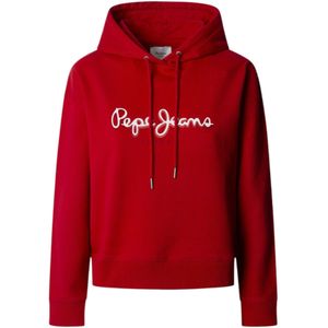 Pepe Jeansvoor vrouwen. PL581483 Maddy sweatshirt met capuchon rood (M), Casual, Katoen
