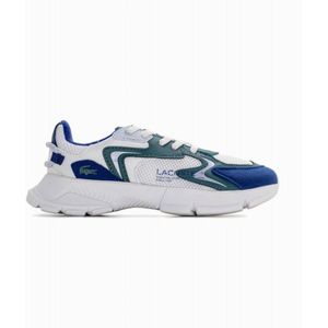 Lacosteunisex voor kinderen. 47SUC0001_221 Trainers L003 Neo in witte stof, blauw (31), Plat, Veters, Casual, kinderkleding