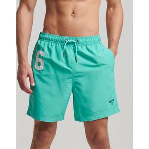 Superdryvoor mannen. M3010220A Turquoise groen polo zwempak (S), Casual, Sportief, Strandkleding, Polyester