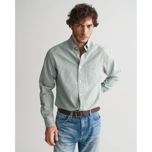 Gantvoor mannen. 3000140 Poplin overhemd Regular Fit Banker Stripe bordeauxrood (M), Casual, Katoen, Lange mouwen