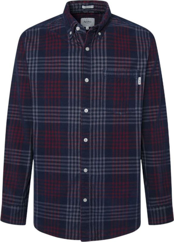 Pepe Jeans - PM308726 Marcus - Ribfluwelen Overhemd - Marineblauw - Lange Mouwen
