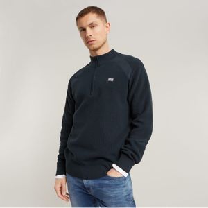 G-Starvoor mannen. D26397-C868-862 Gedetailleerde marine schipperstrui (XXL), Casual, Biologisch katoen, Duurzaam, Marineblauw