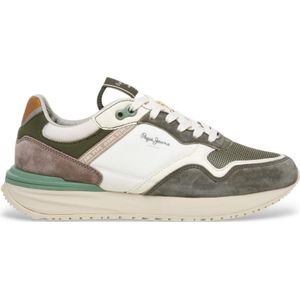 Pepe Jeans - Buster Pro - Sneakers - Groen - Synthetisch - Urban Stijl