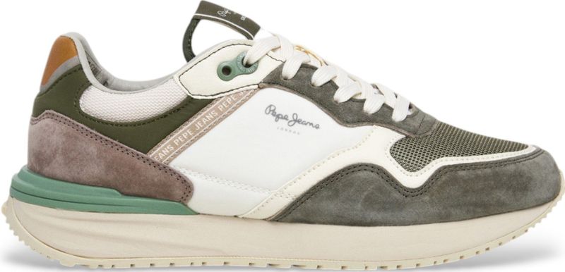 Pepe Jeans - Buster Pro - Sneakers - Groen - Synthetisch - Urban Stijl