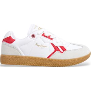 Pepe Jeansvoor jongens. PBS00007 Trainers Ball Retro B wit (34), Plat, Veters, Casual, kinderkleding
