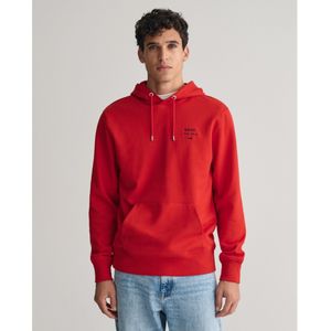 Gantvoor mannen. 2037045 Hoodie Script Grafisch rood (L), Casual, Katoen, Lange mouwen