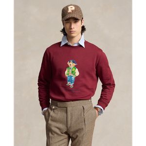 Polo Ralph Laurenvoor mannen. 710953718001 Seizoensgebonden Bear sweatshirt rood (XXL), Casual, Granaatappel, Katoen, Lange mouwen