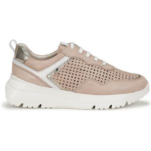 Fluchosvoor vrouwen. F1680 Leren sneakers Eira F1680 nude (38), Leer, 3 tot 5 cm, Veters, Casual