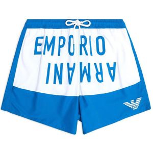 Emporio Armanivoor mannen. 211740_4R424 Tweekleurig blauw zwempak (XS), Strandkleding, Polyester