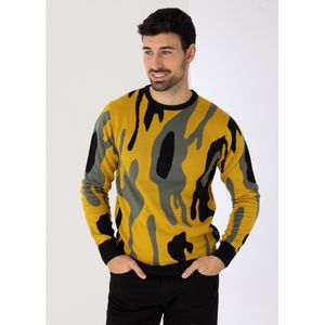 Bendorffvoor mannen. 870565460 Gele Jaquard trui (S), Casual, Geel, Acryl, Lange mouwen