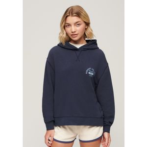 Superdryvoor vrouwen. W2012071A Athletic Essential Hoodie marine (XXS), Casual, Katoen, Lange mouwen, Marineblauw