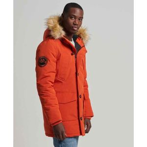 Superdryvoor mannen. M5011573A Parka Everest grijs met imitatiebont capuchon (XS), Casual, Polyester, Duurzaam