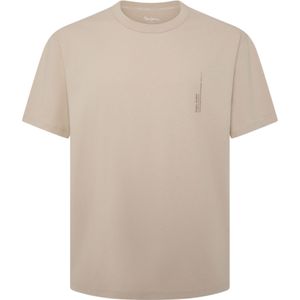 Pepe Jeans - PM509646 Astone - T-shirt - Beige - Korte Mouwen - Biologisch Katoen