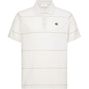 Calvin Klein Jeansvoor mannen. LV04RC269G Polo Kruisnerf wit (S), Casual, Katoen, Korte mouwen