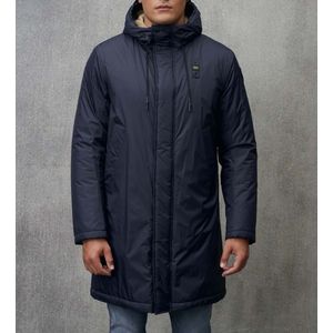 Blauervoor mannen. 24WBLUK11279 Lange jas met voering van navy Butlerbont (XXL), Casual, Nylon, Marineblauw