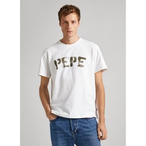 Pepe Jeansvoor mannen. PM509228 Rolf T-shirt wit (XL), Casual, Katoen, Korte mouwen