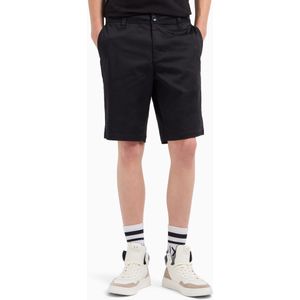 Korte Broeken - Zwart - Katoen - Stretch Katoenmix Met Satijnen Effect