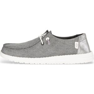 HEYDUDE - Wendy Metallic Sparkle Instappers Charcoal - Textiel - Glitter