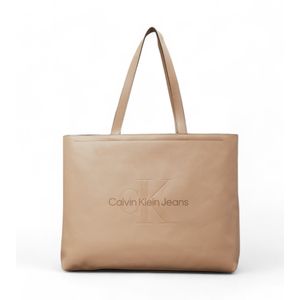 Calvin Klein Jeansvoor vrouwen. K60K612222 Grote beige slanke draagtas (OSFA), Casual, Polyurethaan