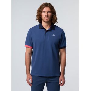 NORTH SAILS - Logo Korte Mouwen Polo - Blauw - Katoen