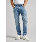 Pepe Jeans - PM207390MN5 - Jeans - Blauw - Taps Toelopende Pasvorm, Stretch Denim