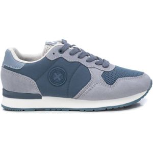 Xtivoor vrouwen. 14360802-JEANS Leren sportschoenen 143608 blauw (39), Leer, Plat, Veters, Casual