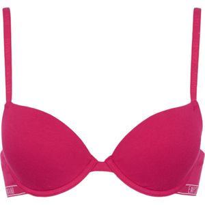 Emporio Armanivoor vrouwen. 164394_4F223 Essentiële Studs Logo Push Up BH Roze (90D), Homewear, Katoen, Biologisch katoen, Duurzaam