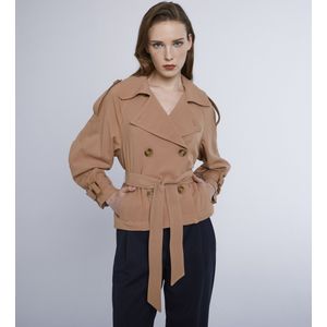 Marellavoor vrouwen. 2423026021200 Bruin Deodara-jasje (42), Casual, Polyester