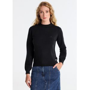 Lois Jeansvoor vrouwen. 453112669 Basistrui met zwart logo (XS), Casual, Katoen, Lange mouwen