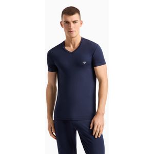 Emporio Armanivoor mannen. 112010_4F511 Zacht modal T-shirt marine (XL), Homewear, Katoen, Marineblauw