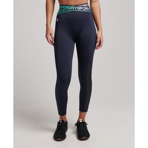 Superdryvoor vrouwen. WS311707A Legging Cross 7/8 marine (6 = 34), Sportief, Meerdere sporten, Gerecycled polyester, Duurzaam, Marineblauw