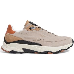 Pepe Jeansvoor mannen. PMS60022 James Treck Beige Leren Sneakers (45), Leer, Plat, Veters, Casual