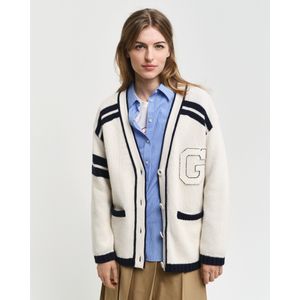 Vest - V-hals - Biologische Katoen-Wolmix - Oversized Pasvorm - Geribde Details