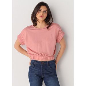 Lois Jeansvoor vrouwen. 422332288 T-shirt 134735 roze (L), Casual, Polyester, Korte mouwen