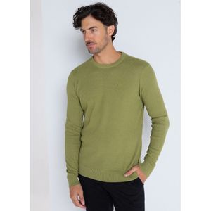 Victorio & Lucchino, V&Lvoor mannen. 4614565 Groene gestructureerde trui (L), Casual, Katoen, Acryl, Lange mouwen