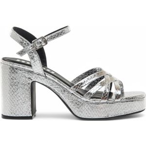 Mustangvoor vrouwen. 59609 Britt gouden geklede sandalen -Hoogte hak 7cm (36), Goudkleurig, 5 tot 8 cm, Gesp, Casual