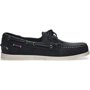 Sebago - Portland - Leren Mocassins - Marineblauw - Plat - Veters